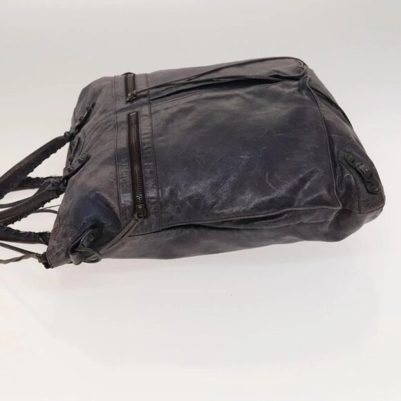 BALENCIAGA Classic Square Tote Bag Leather Purple - Picture 4 of 15